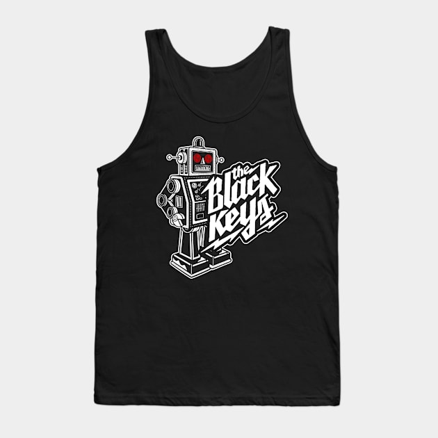 The Black Keys Retro Rockin' Red-Eyed Robot (Single-Sided) Tank Top by Recondo76